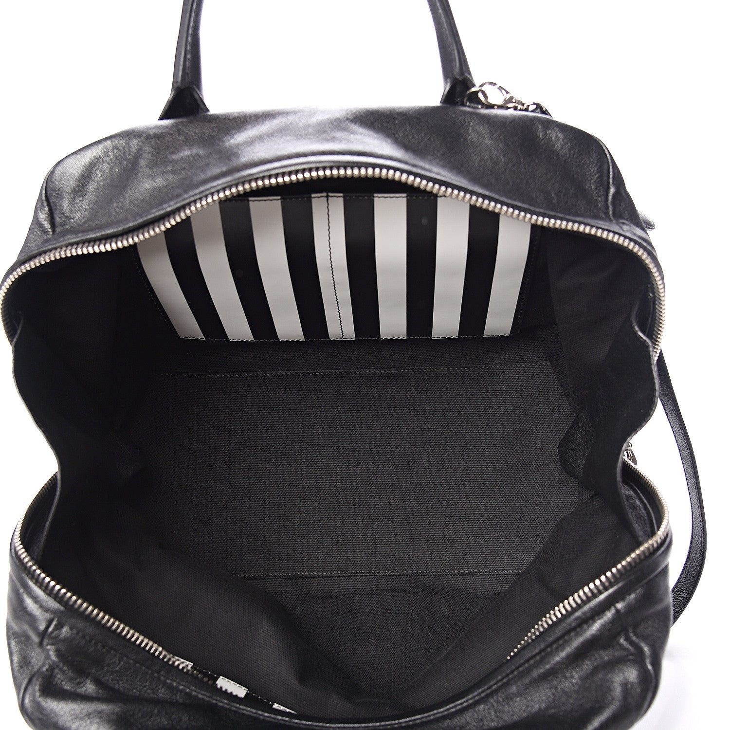 Marc Jacobs Calfskin Striped Antonia Satchel Black White 4 of 9