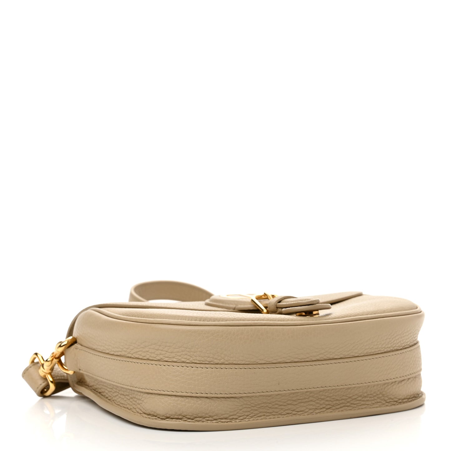 Grained Calfskin Medium Bobby Flap Beige