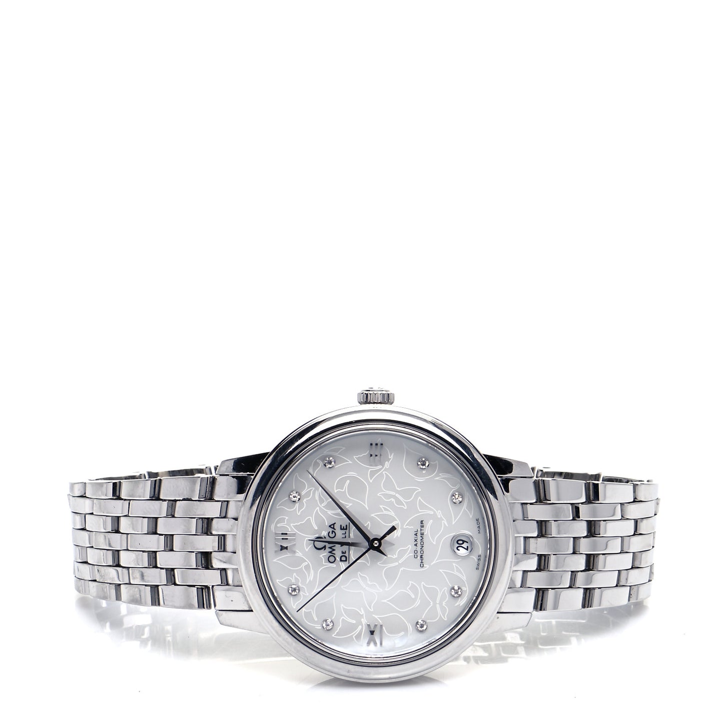 Stainless Steel Diamond Mother of Pearl 33mm De Ville Prestige Butterfly Automatic Watch 424.10.33.20.55.001