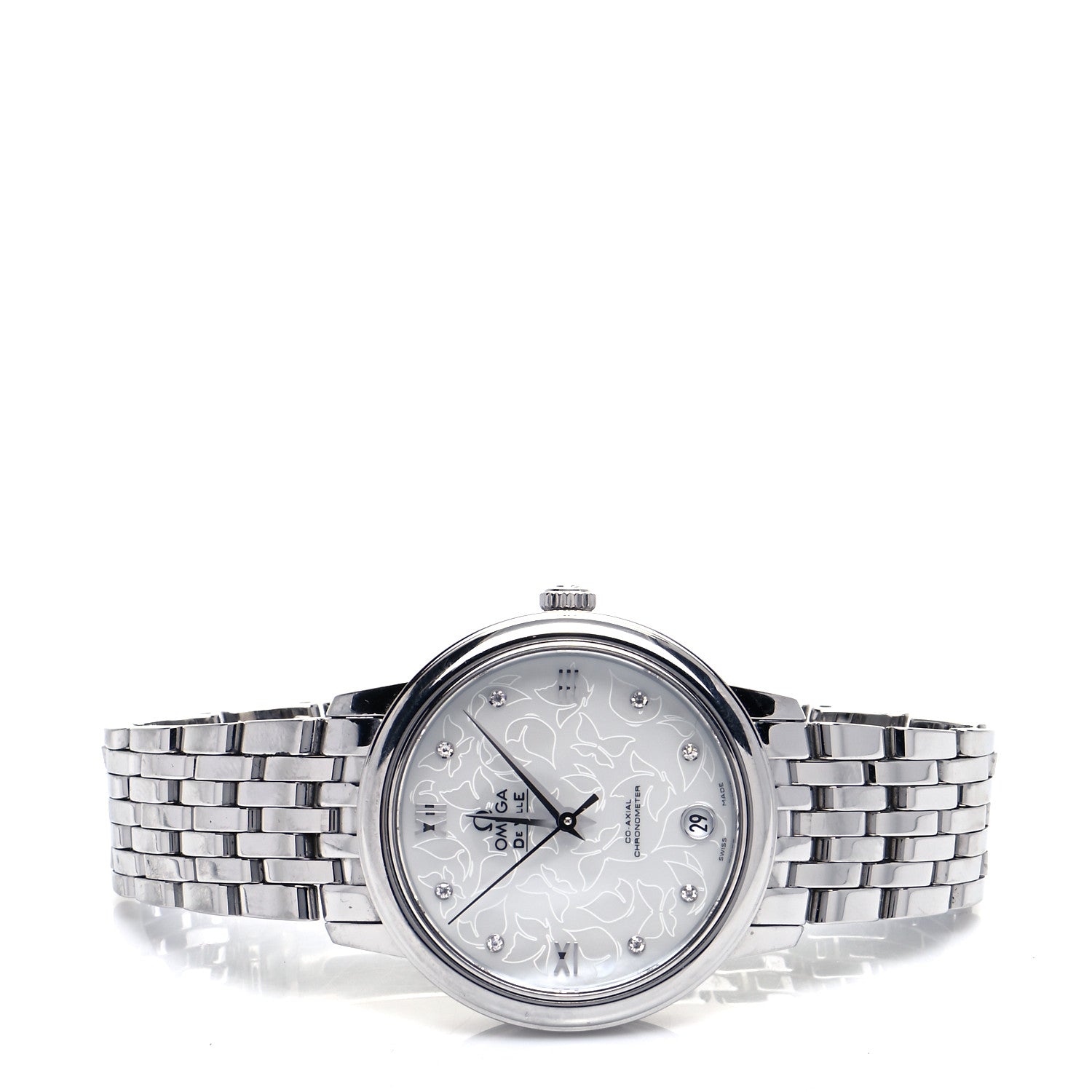 Omega Stainless Steel Diamond Mother of Pearl 33mm De Ville Prestige Butterfly Automatic Watch 424.10.33.20.55.001 2 of 4