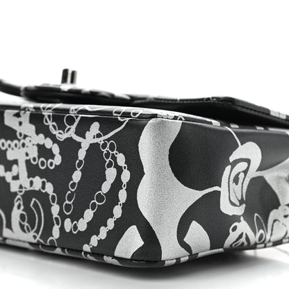 Chanel Lambskin Printed Mini Rectangular Flap Black Silver 9 of 11