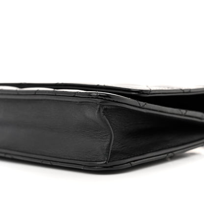 Chanel Patent Quilted Wallet On Chain WOC Black 10 of 12