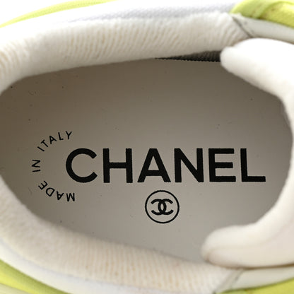 Chanel Fabric Womens Logo Sneakers 37 Green 9 of 13