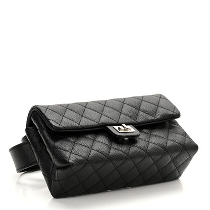 Chanel Grained Calfskin Quilted 2.55 Reissue Flap Belt Bag Clutch Black 4 of 10