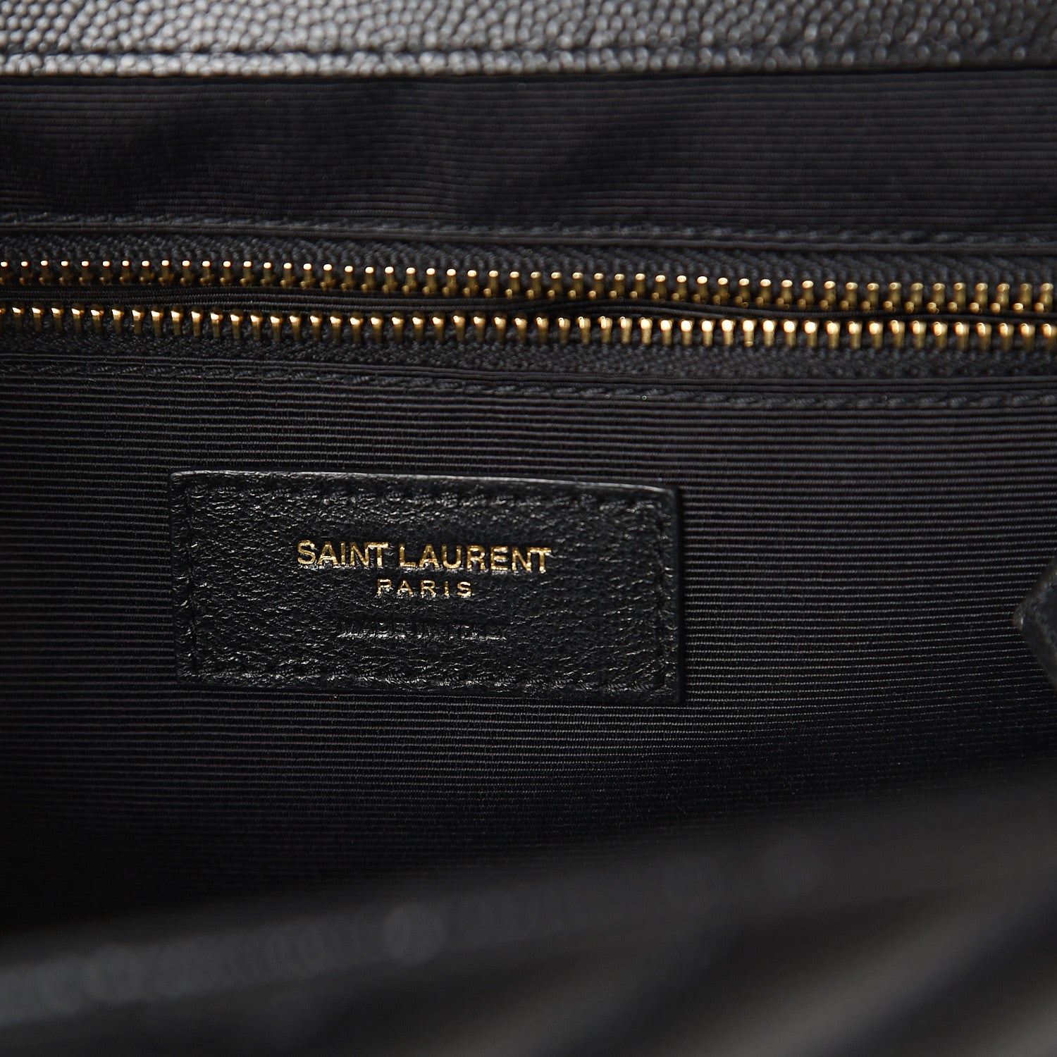 Saint Laurent Grain De Poudre Matelasse Chevron Large Monogram Satchel Black 5 of 8