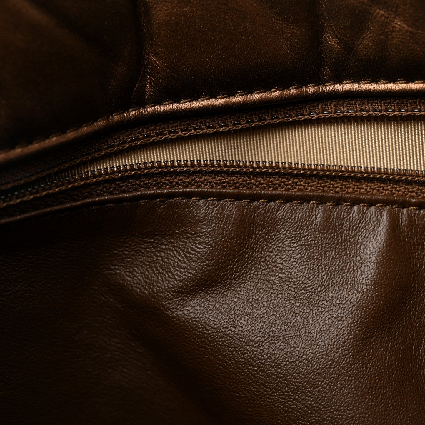 Metallic Aged Calfskin Quilted Reissue 2.55 Tote Bronze