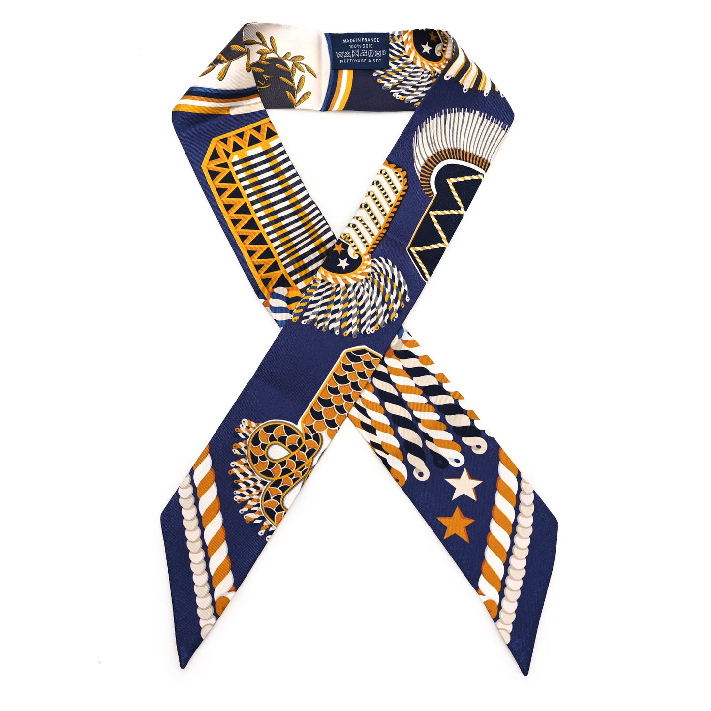 Silk Epaulettes De Gala Twilly Marine Gold White