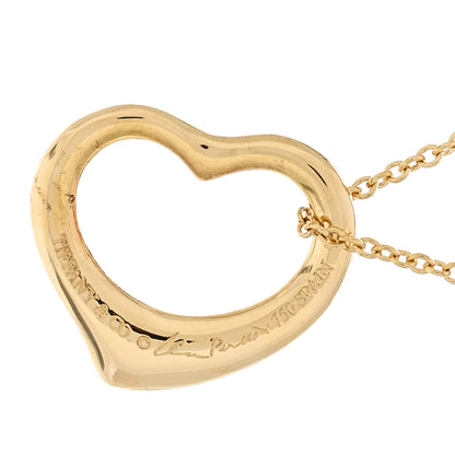 Tiffany 18K Yellow Gold 14mm Elsa Peretti Open Heart Pendant Necklace 4 of 4