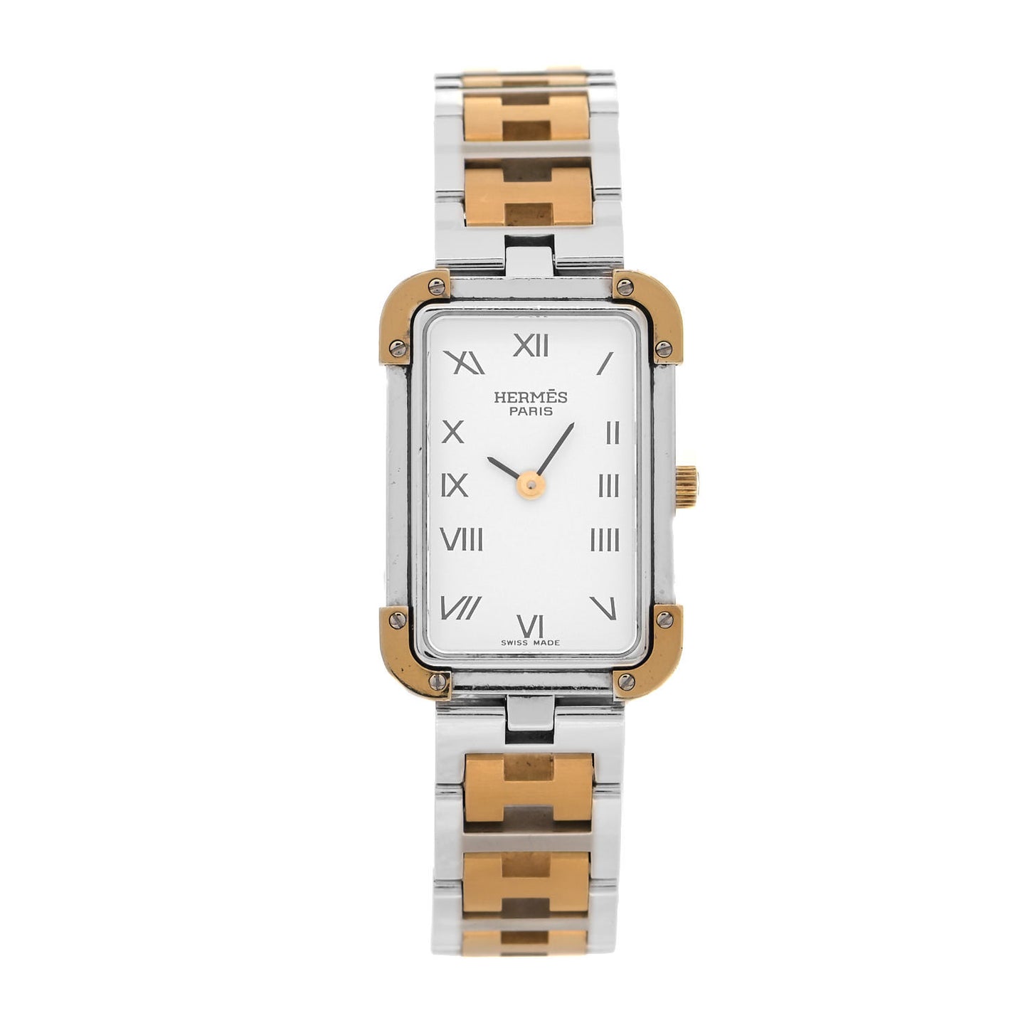 Stainless Steel 18mm Rectangle Croisiere Quartz Watch Gold