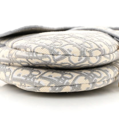 Christian Dior Oblique Embroidered Saddle Bag Gray 9 of 13