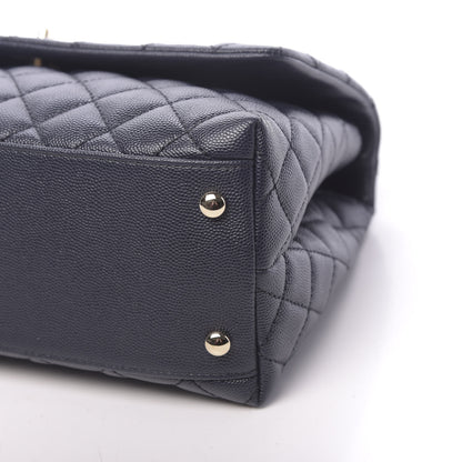 Chanel Caviar Quilted Small Coco Handle Flap Navy 10 of 11