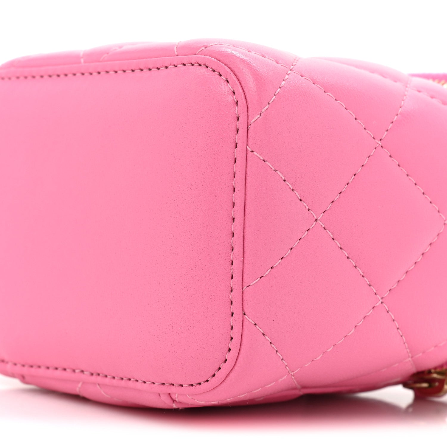 Chanel Lambskin Quilted Pearl Crush Mini Vanity Case With Chain Pink 7 of 8