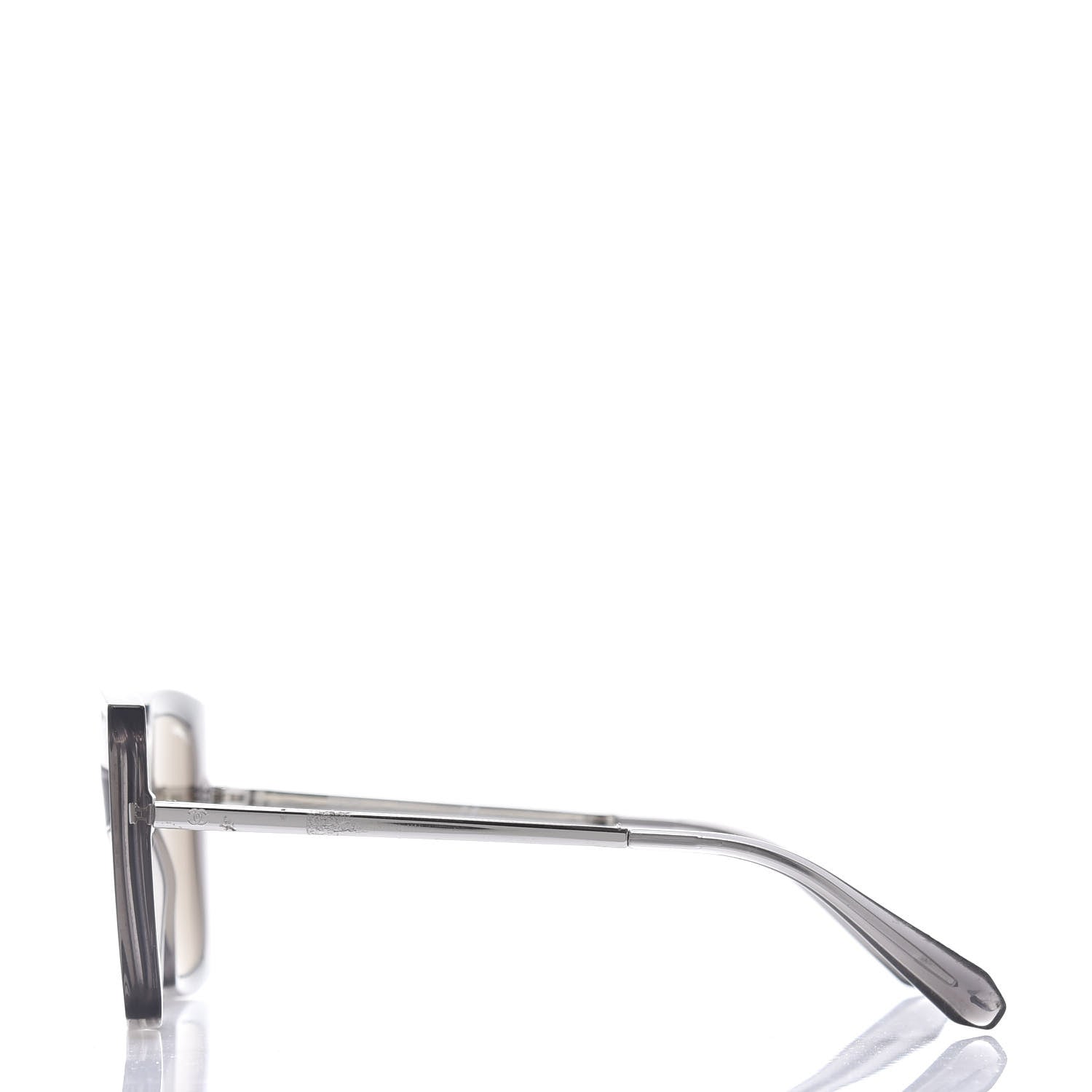 Chanel 18K White Gold Mirror Square Sunglasses 6051 Gray 3 of 8