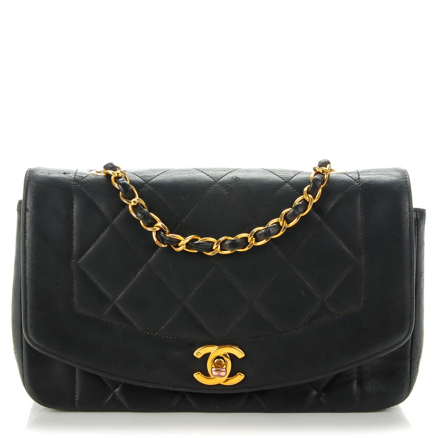 Lambskin Quilted Small Single Flap Black