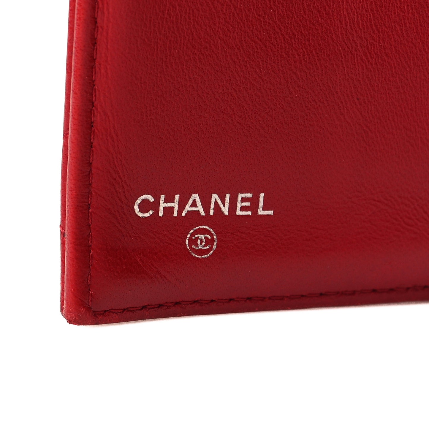 Lambskin Quilted Large Flap Wallet Red