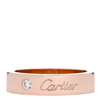 Cartier 18K Pink Gold Diamond 4mm C De Cartier Wedding Band Ring 46 3.75 1 of 5