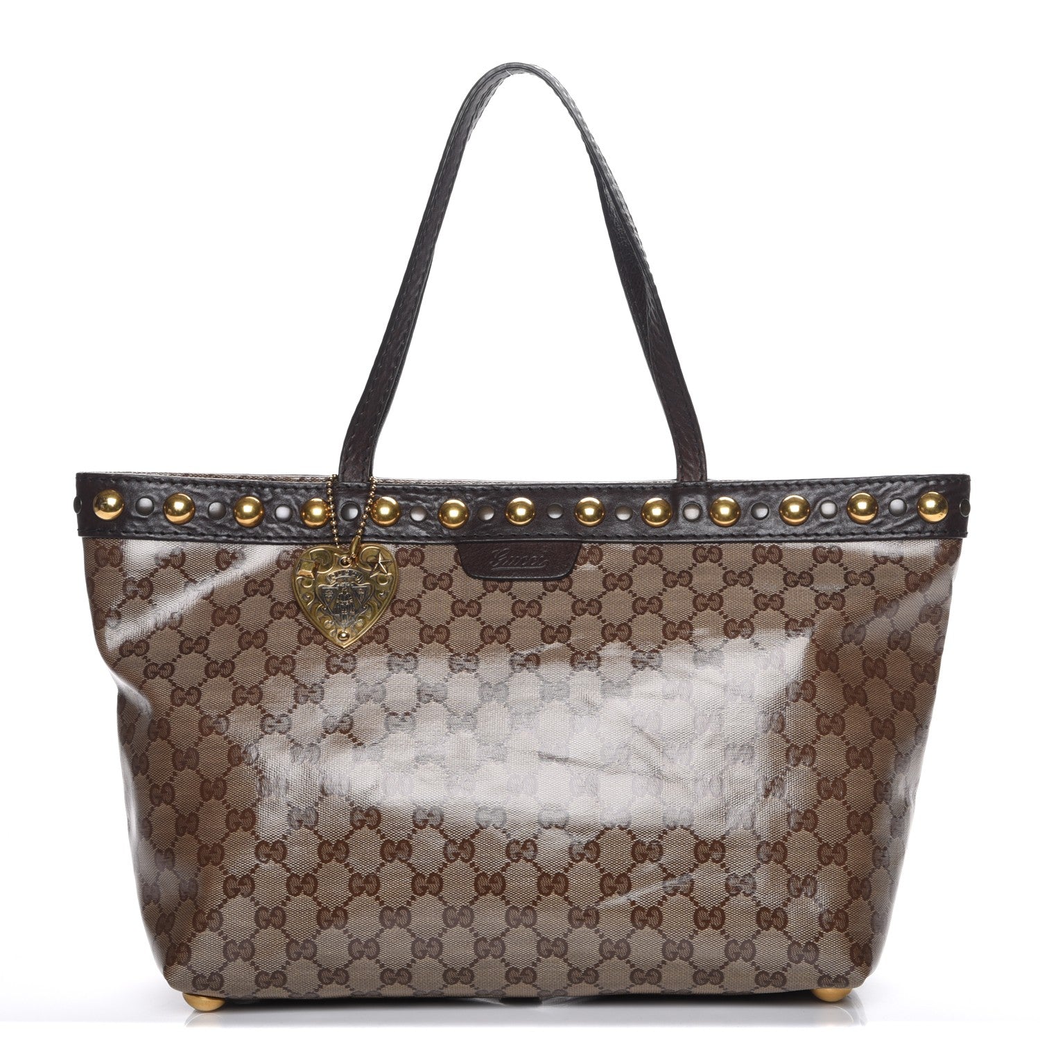 Gucci Crystal Monogram Medium Babouska Shopping Tote Dark Brown 1 of 7