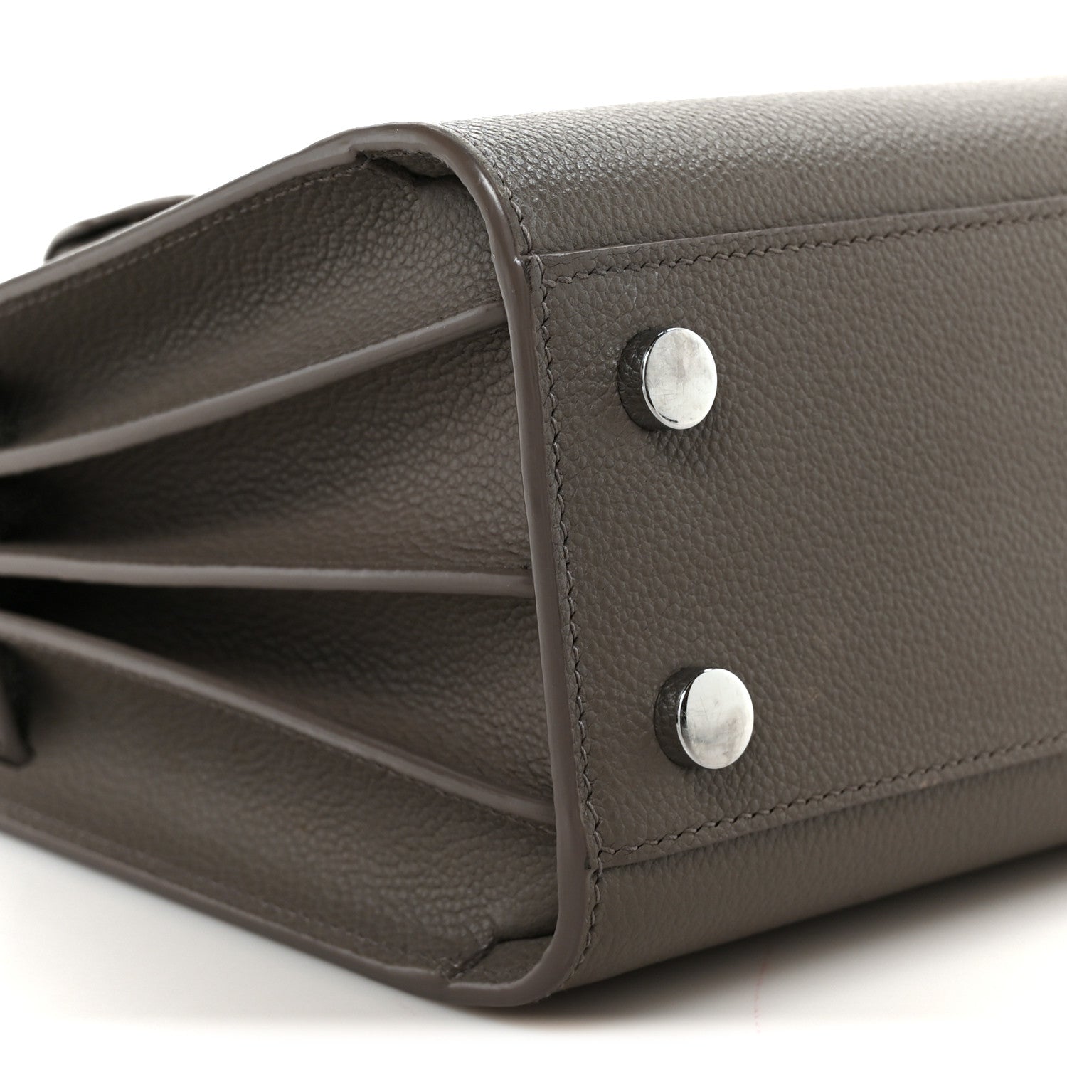 Saint Laurent Grained Calfskin Topstich Baby Sac De Jour Fog 10 of 11