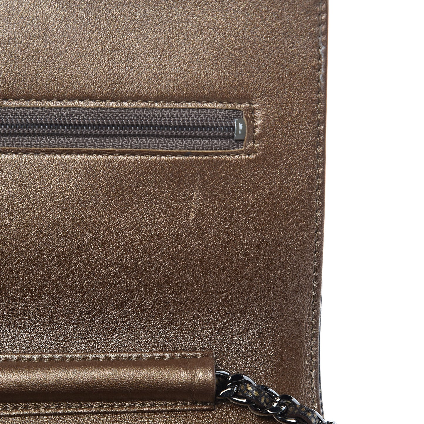 Metallic Caviar Timeless CC Wallet On Chain WOC Bronze