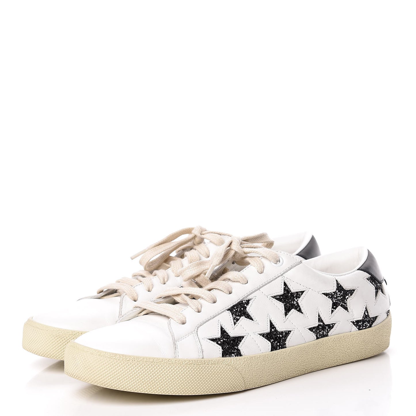 Calfskin Star Court Sneakers 41 White Argent