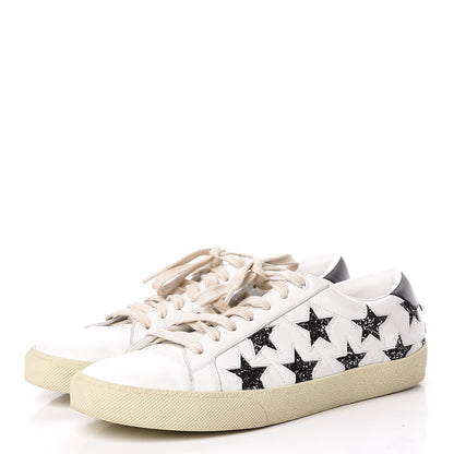 Saint Laurent Calfskin Star Court Sneakers 41 White Argent 3 of 15