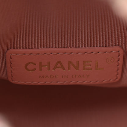 Chanel Calfskin Tweed Small CC Chain Bucket Drawstring Bag Light Pink 6 of 10