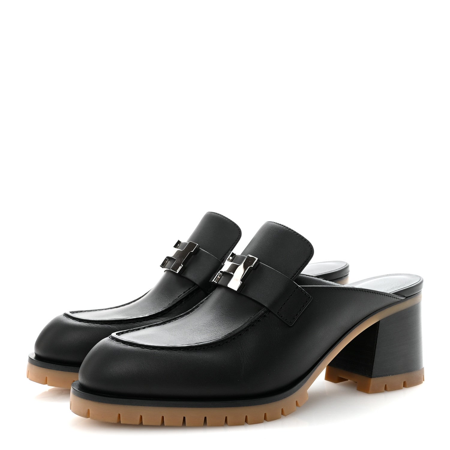 Hermes Calfskin Womens Flore 60 Mules 36 Black 7 of 20
