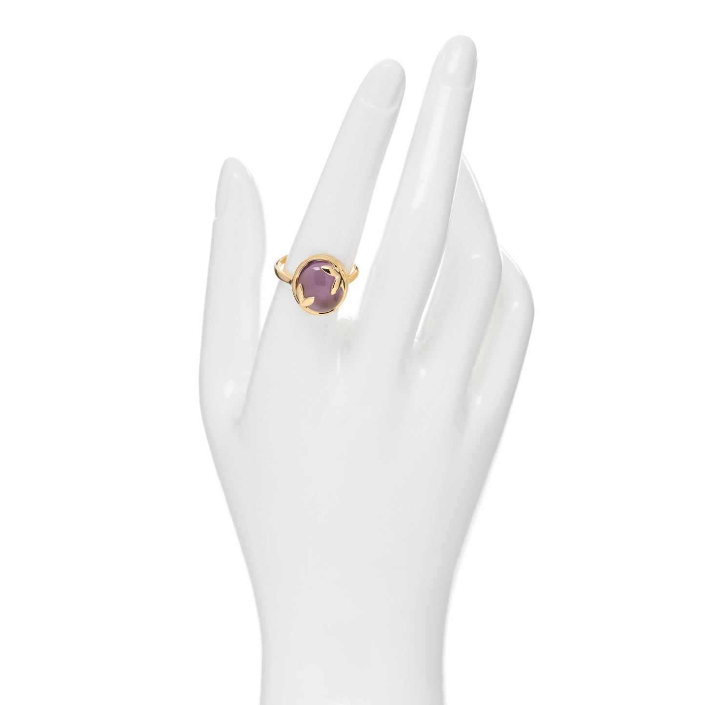 18K Yellow Gold Amethyst Paloma Picasso Olive Leaf Ring 58 8.25