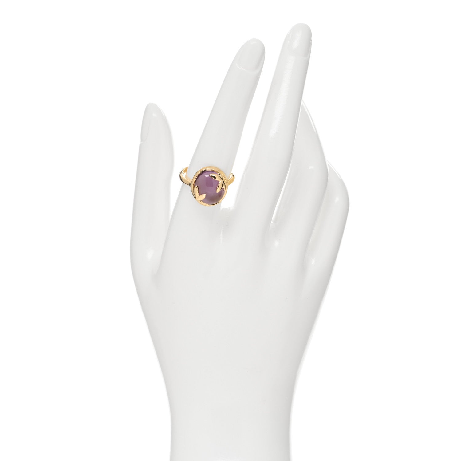 Tiffany 18K Yellow Gold Amethyst Paloma Picasso Olive Leaf Ring 58 8.25 2 of 5