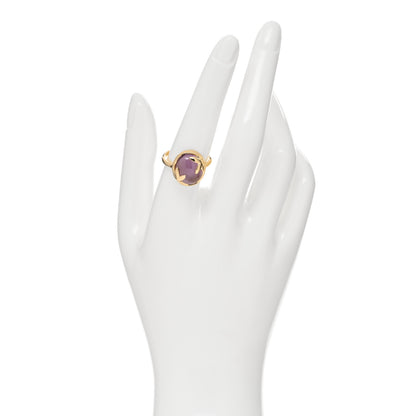 Tiffany 18K Yellow Gold Amethyst Paloma Picasso Olive Leaf Ring 58 8.25 2 of 5