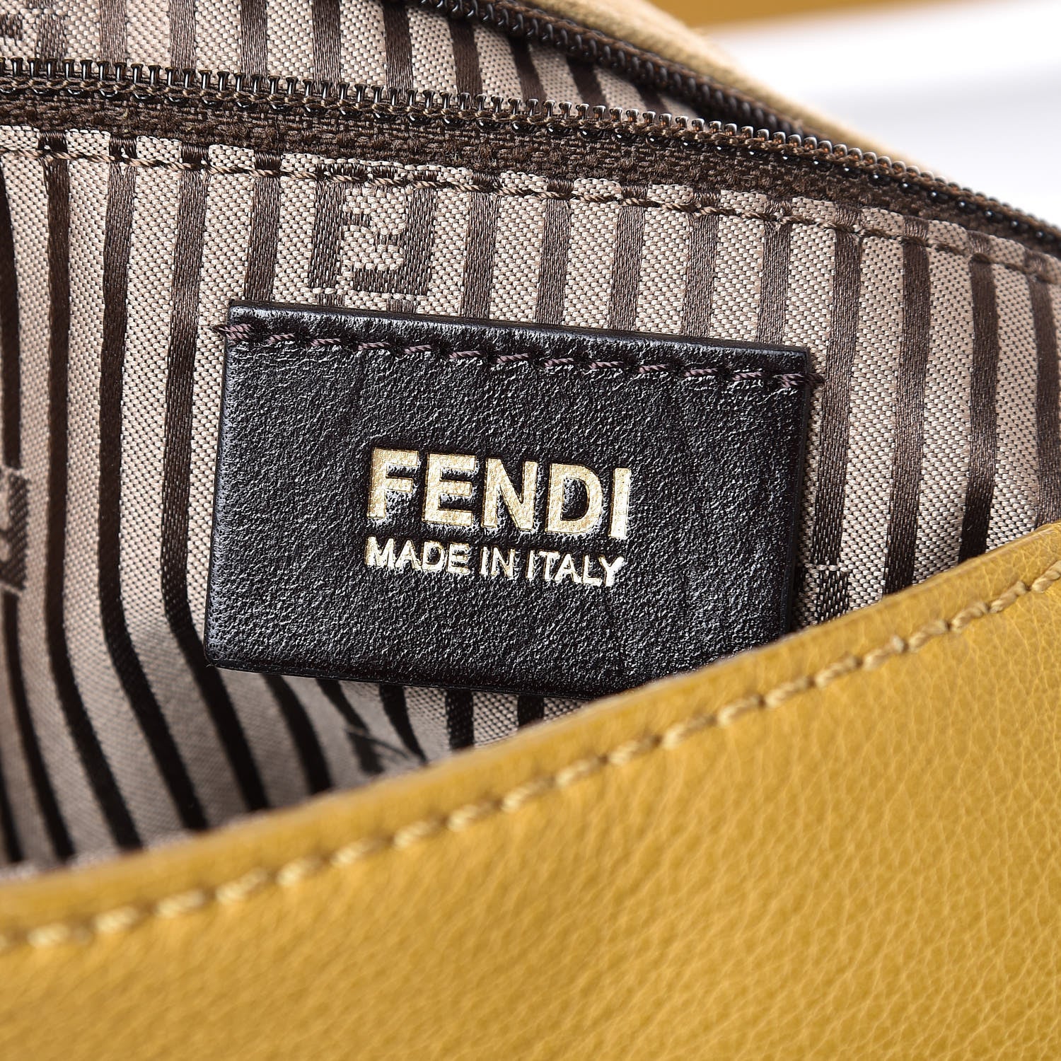 Fendi Calfskin Colorblock Anna Shoulder Bag Yellow White 6 of 14