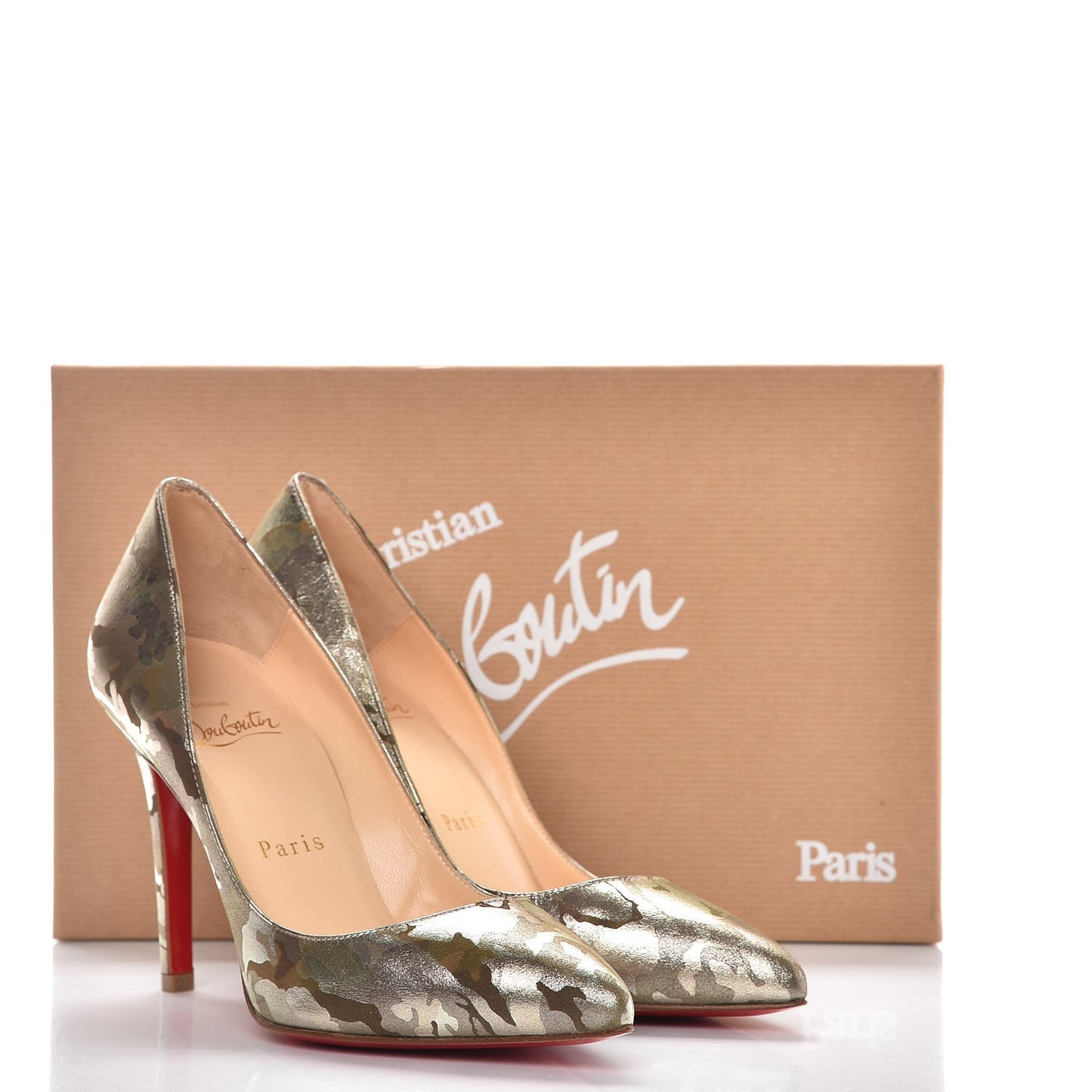 Suede Lamina Camouflage Pigalle 100 Pumps 35.5 Gold
