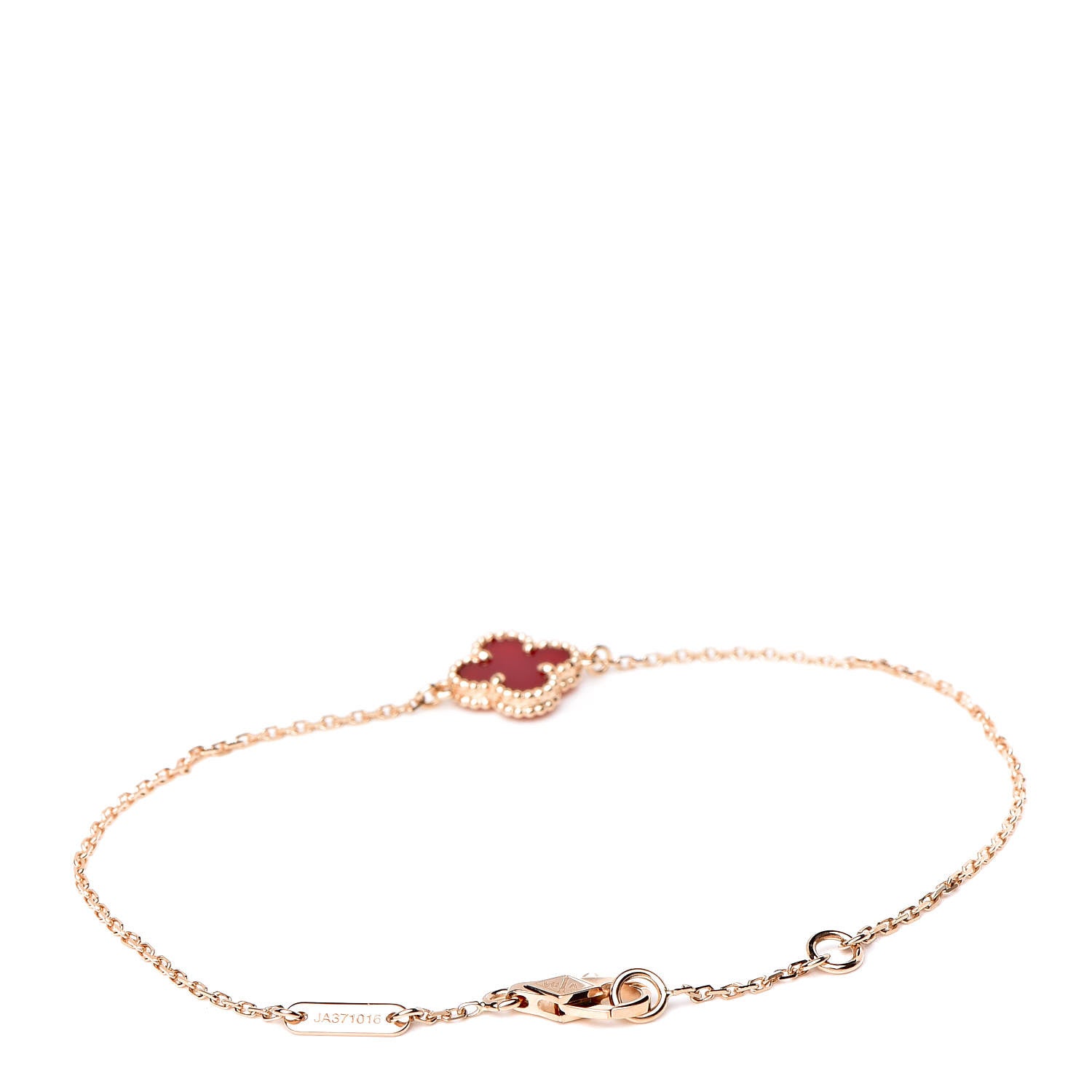 Van Cleef & Arpels 18K Rose Gold Carnelian Sweet Alhambra Bracelet 3 of 7