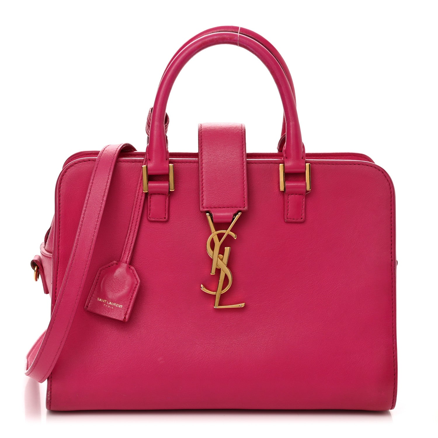 Saint Laurent Calfskin Monogram Baby Cabas Fuchsia 1 of 15