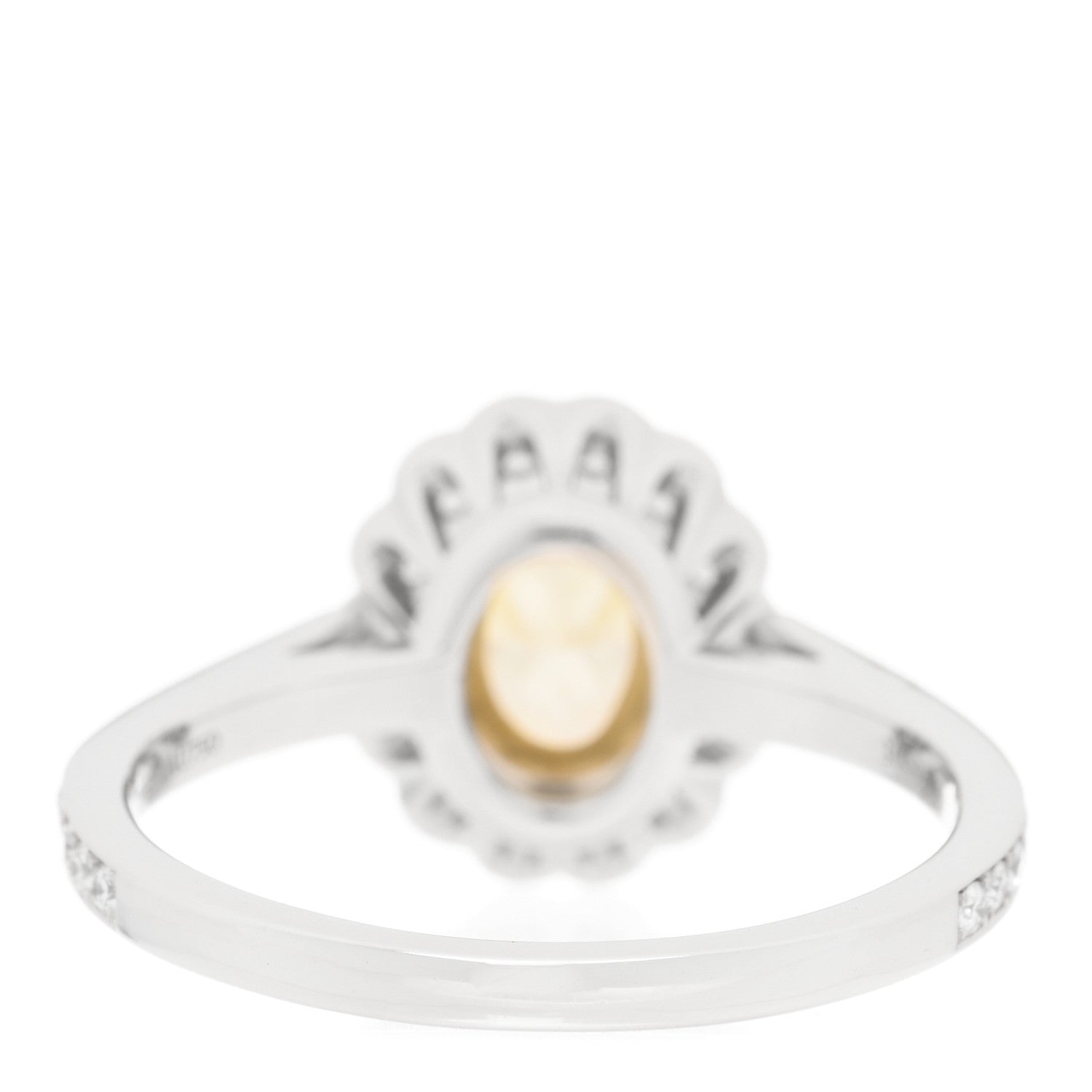 Tiffany Platinum 18K Yellow Gold Yellow Diamond .59ct Enchant Oval Engagement Ring 51 5.75 3 of 4