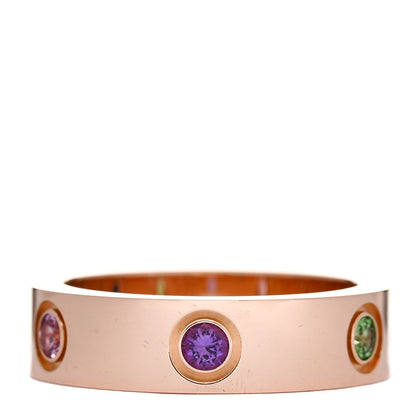Cartier 18K Pink Gold Sapphire Garnet Amethyst 5.5mm LOVE Ring 55 7.25 3 of 5