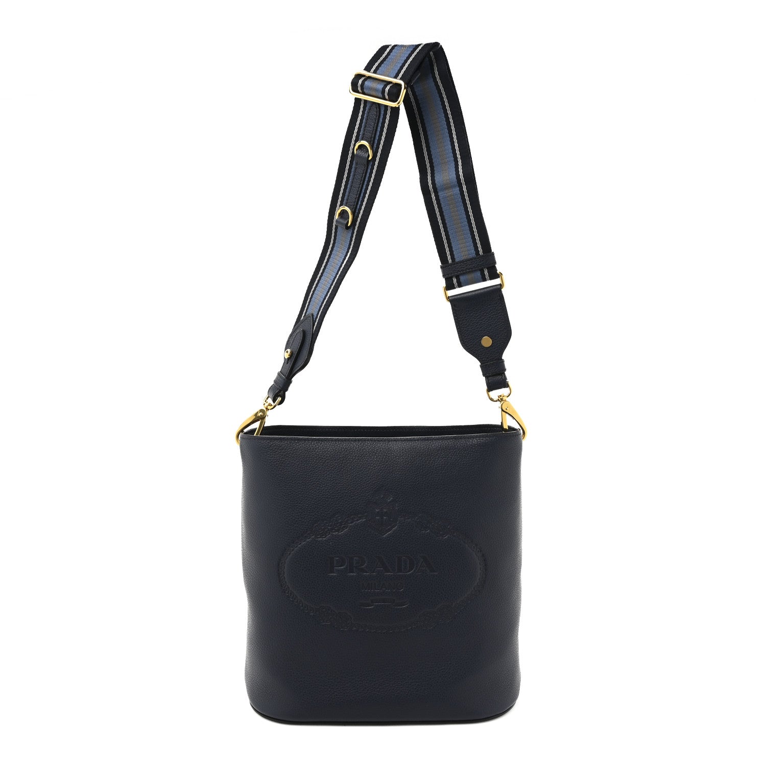 Prada Vitello Phenix Logo Hobo Bluette 1 of 8