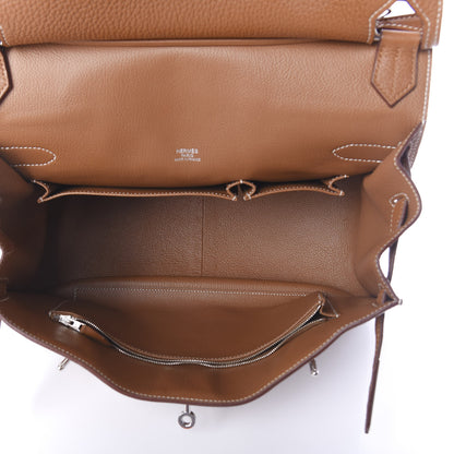 Hermes Taurillon Clemence Jypsiere 34 Gold 5 of 11