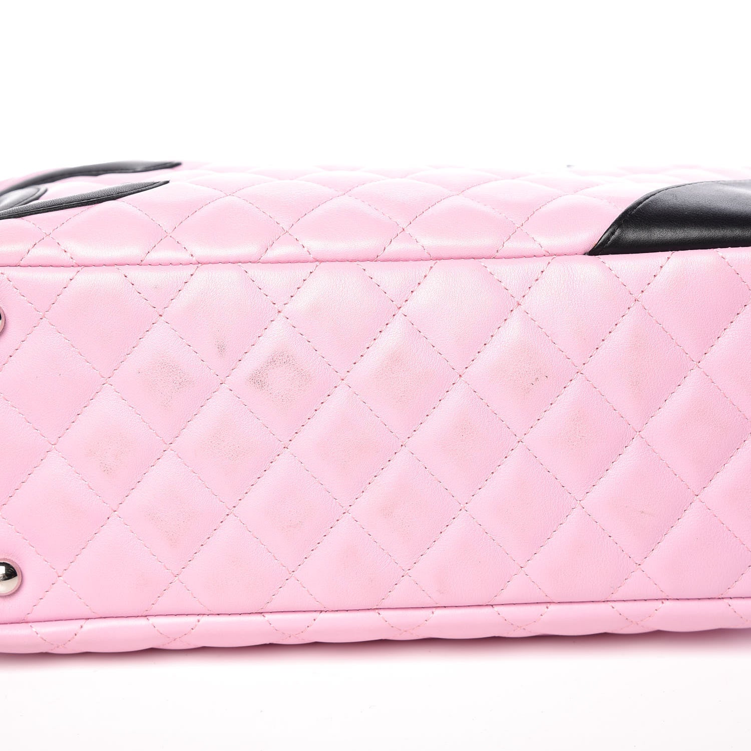 Chanel Calfskin Quilted Large Cambon Bowler Pink Black 12 of 13