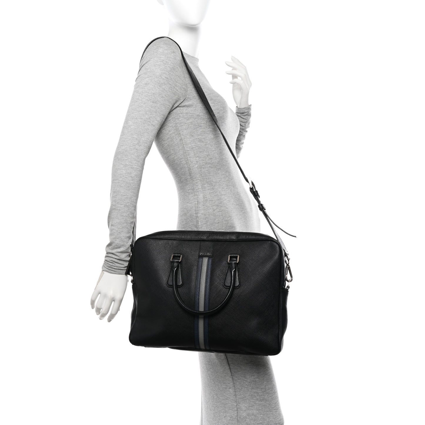 Saffiano Travel Briefcase Black Multicolor