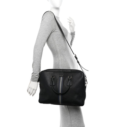 Prada Saffiano Travel Briefcase Black Multicolor 2 of 12