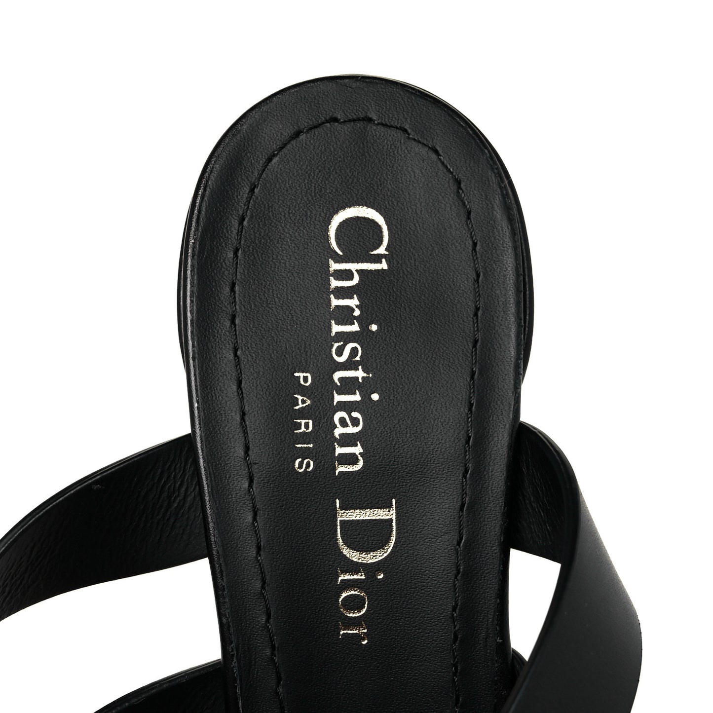 Calfskin Double D 70mm Sandals 36.5 Black