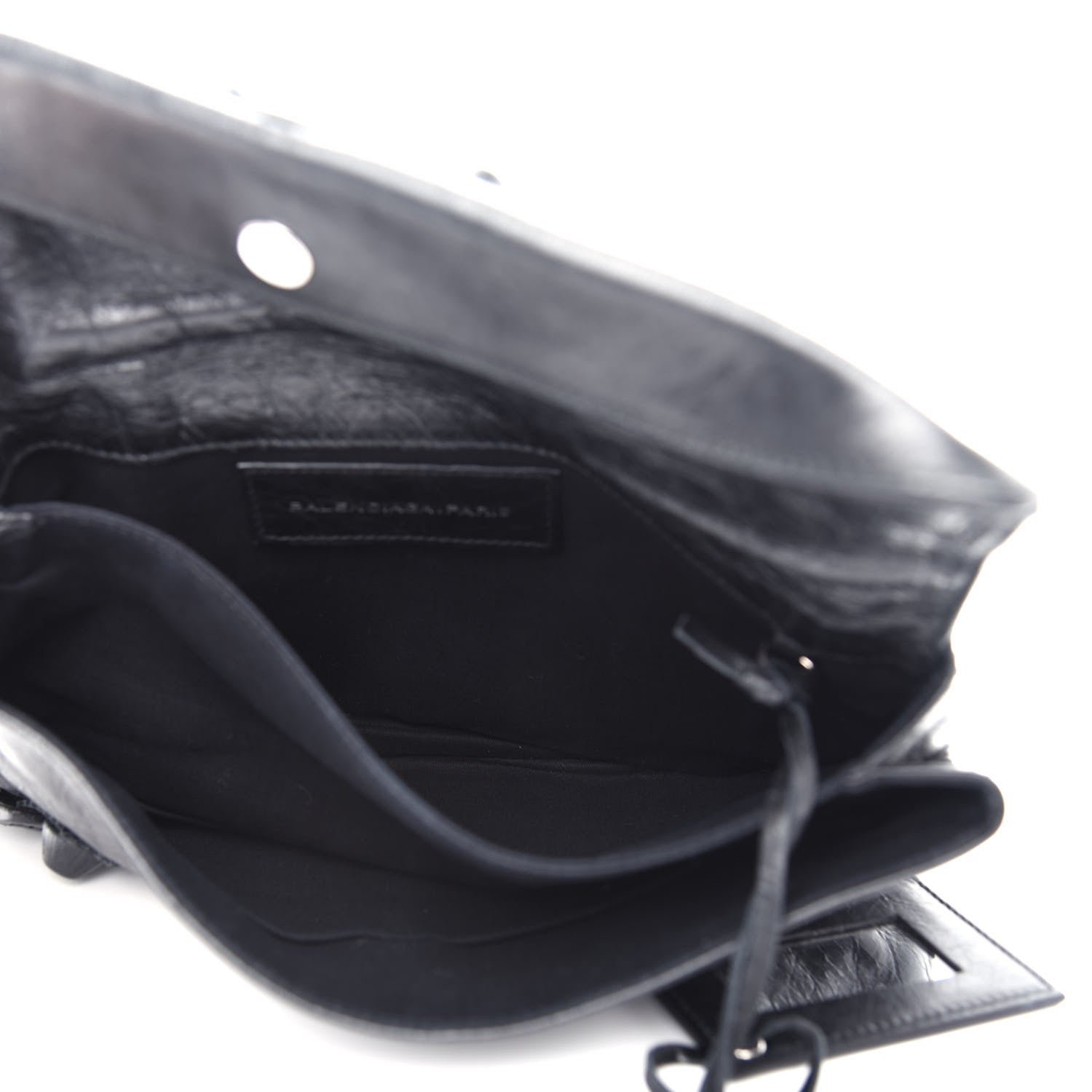 Balenciaga Agneau Giant Brogues Hardware Envelope Clutch Black 6 of 7