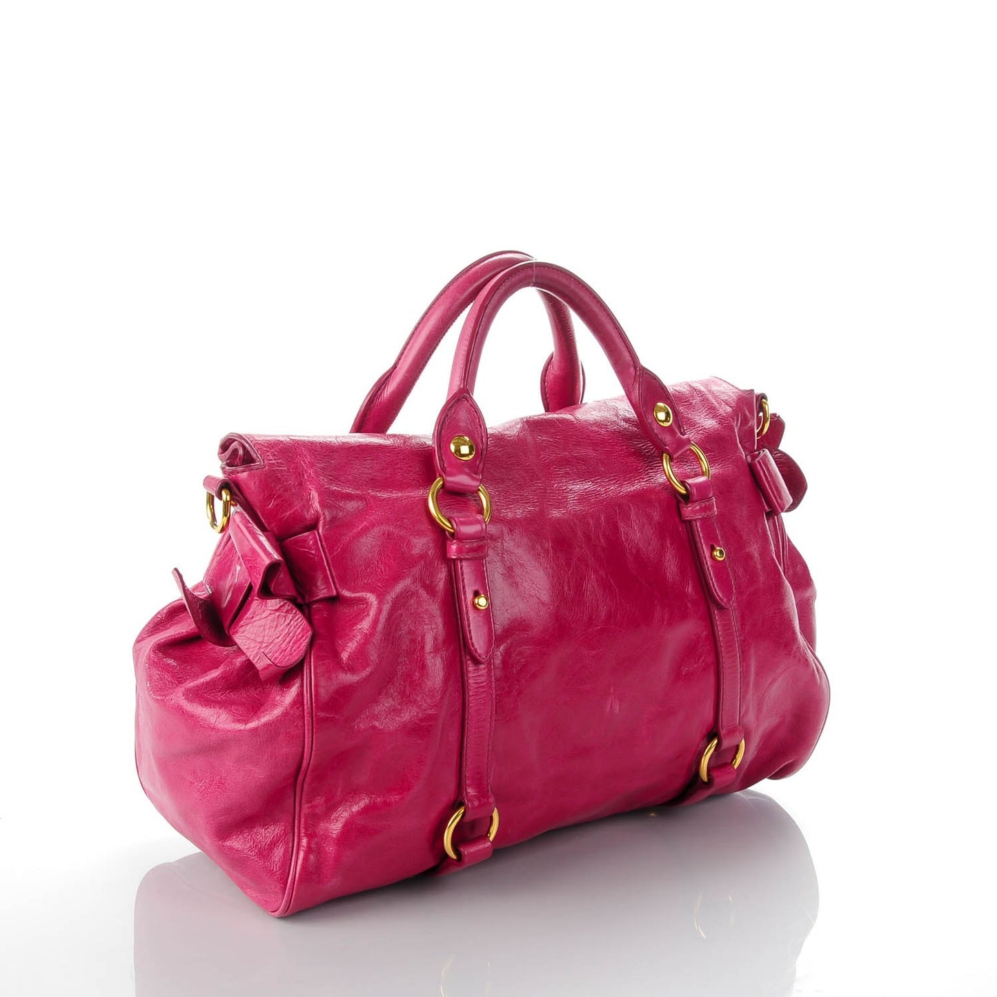 Vitello Lux Large Bow Bag Ibisco