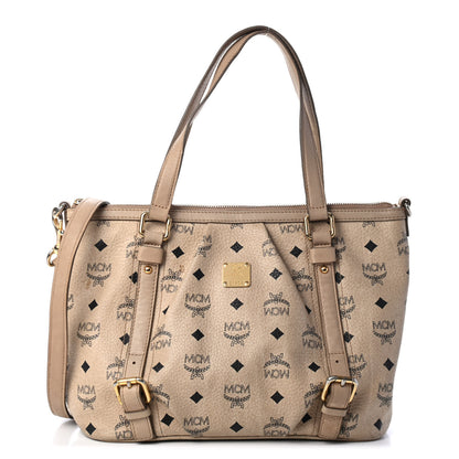 MCM Visetos Medium Essentials Shopper Tote Beige 1 of 4