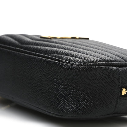 Saint Laurent Grain De Poudre Matelasse Monogram Mini Lou Camera Bag Black 10 of 11