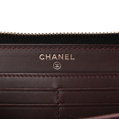Chanel Aged Calfskin Quilted Lucky Charms 2.55 Reissue Zip Around Wallet Black 6 of 8