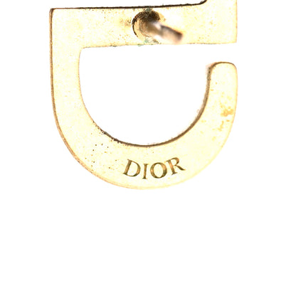 Christian Dior Crystal CD Earrings Blue Gold 4 of 5