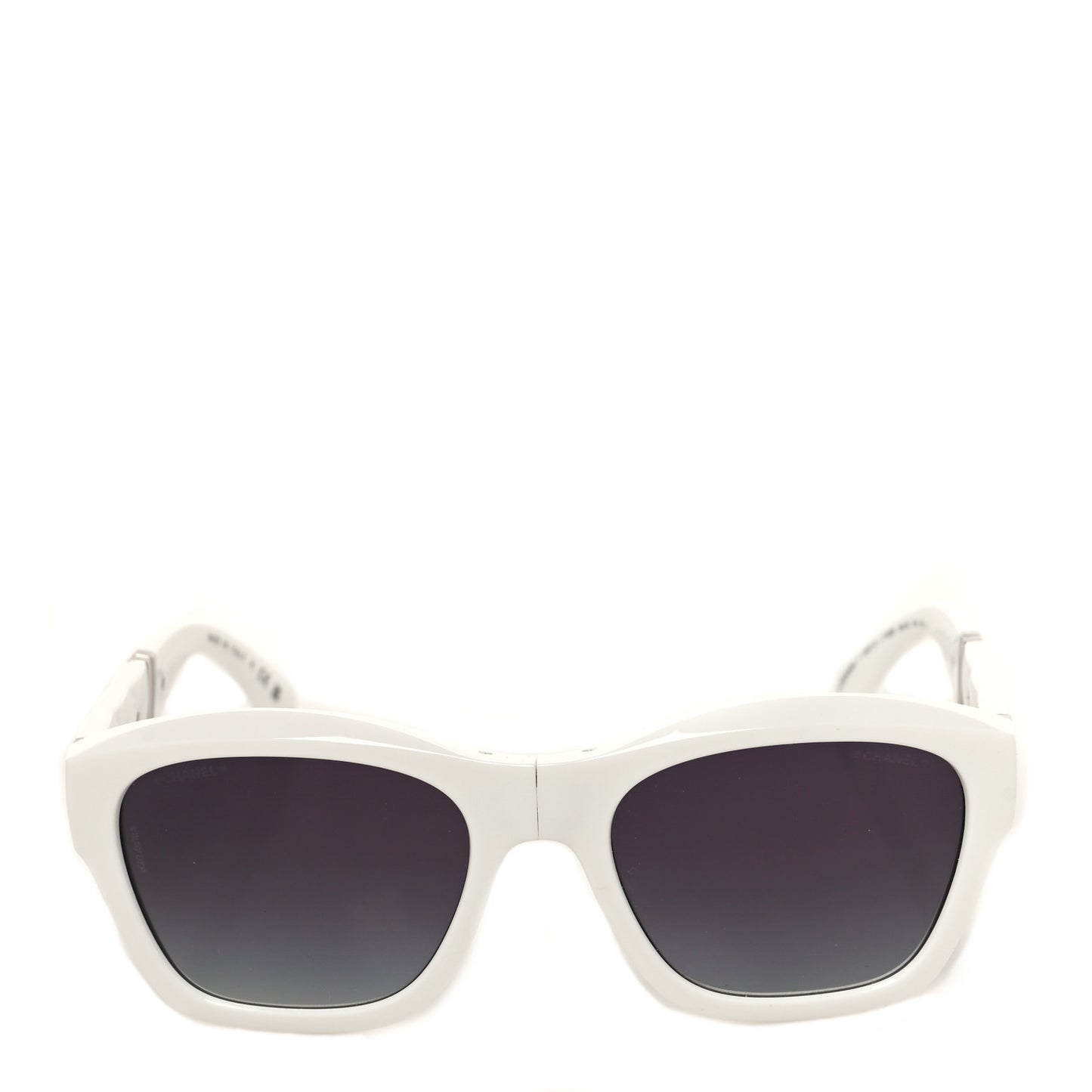 Acetate Metal Square Folding Sunglasses 6055-B White