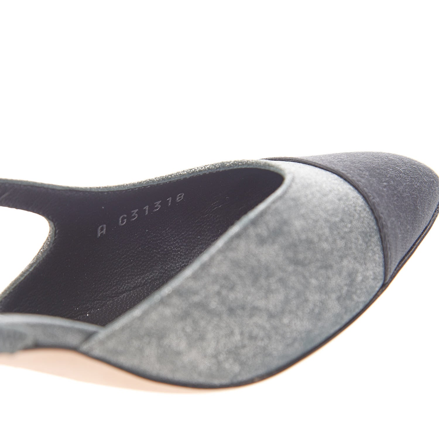Chanel Lambskin Grosgrain Cap Toe CC Slingback Sandals 35 Black Silver 8 of 10